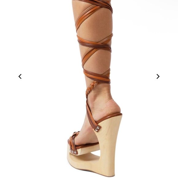Jeffrey Campbell Maze Platform Leather Lace Up Wedges. - Picture 2 of 8